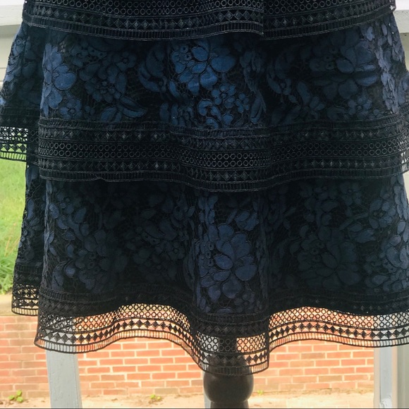ELIZA J Lace Fit & Flare Dress Navy & Black Sz 6 - Picture 8 of 8